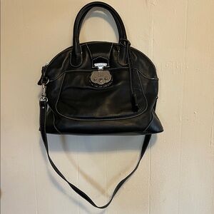 Talbots Black Leather Satchel